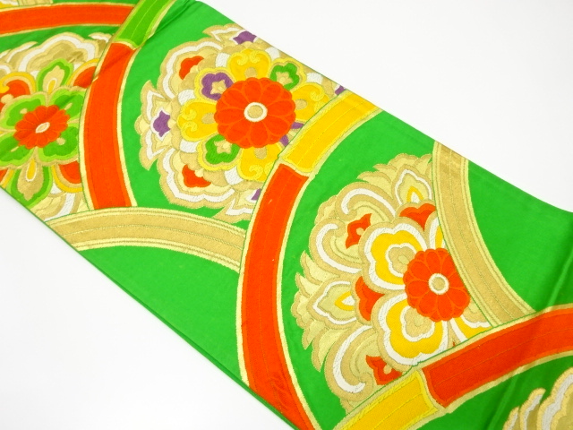 アンティーク　竹に華紋織り出し袋帯（材料）